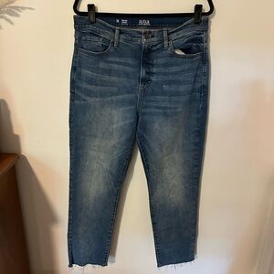 A.n.a High Rise Straight Denim Cut off distressed jeans